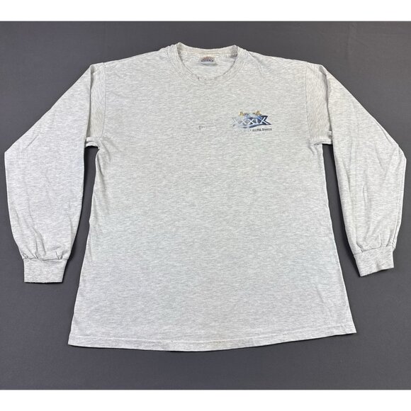 Rare Vintage Y2K NFL Superbowl XXXIX Patriots Eagles Sun Fade Gray Long Sleeve T - Picture 2 of 14